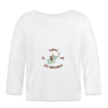 Premier anniversaire - célébrons - T-shirt manches longues bio Bébé - blanc - Devant