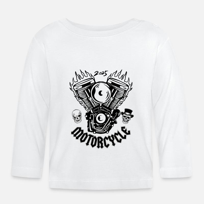 MOTOCYCLETTE - T-shirt manches longues bio Bébé - blanc
