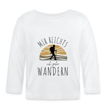 WANDERN Berge Bergsteigen WANDERWEG - Baby Bio-Langarmshirt - Weiß - Vorne