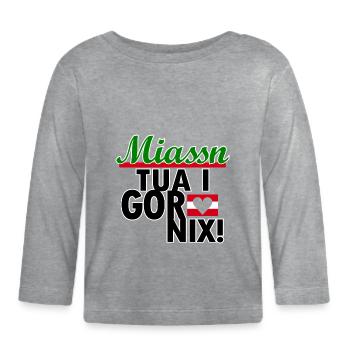 Austria Styrian dialect - Organic Baby Long Sleeve T-Shirt - heather grey - Front