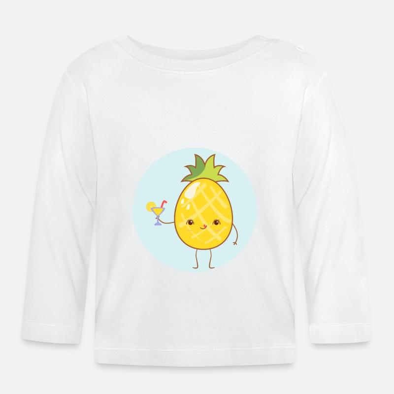 Süße Bio-Ananas - Baby Bio-Langarmshirt - Weiß