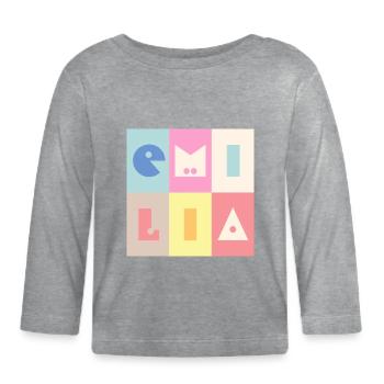 Emilia Name Girl Baby Colorful - Organic Baby Long Sleeve T-Shirt - heather grey - Front