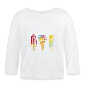 Eis - Baby Bio-Langarmshirt - Weiß - Vorne