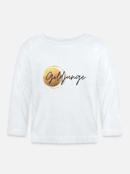 Goldjunge minimalistisch - Baby Bio-Langarmshirt - Weiß