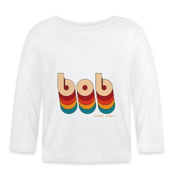 Retro Bob Name - Organic Baby Long Sleeve T-Shirt - white - Front