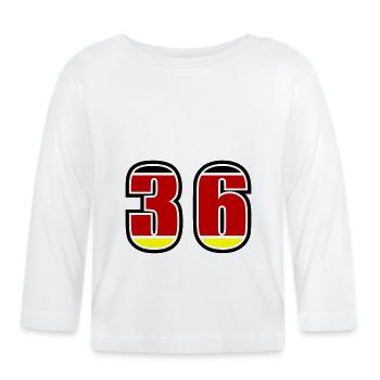 36 Number Germany Jersey - Organic Baby Long Sleeve T-Shirt - white - Front