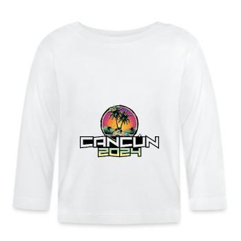 Palmiers de Noël Cancún 2024 - T-shirt manches longues bio Bébé - blanc - Devant