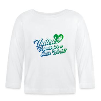 United Vegans for a better World! - Organic Baby Long Sleeve T-Shirt - white - Front