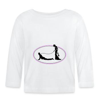 Hochzeit Brautpaar Leine - Baby Bio-Langarmshirt - Weiß - Vorne