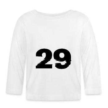29 Zahl - Baby Bio-Langarmshirt - Weiß - Vorne