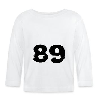89 Zahl - Baby Bio-Langarmshirt - Weiß - Vorne