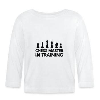 CHESS CHESS PLAYER: Chess Master in Training - Baby Bio-Langarmshirt - Weiß - Vorne