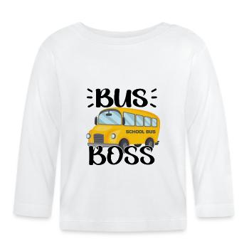 Schulbusfahrer Sei Nett Zum Schulbusfahrer - Baby Bio-Langarmshirt - Weiß - Vorne