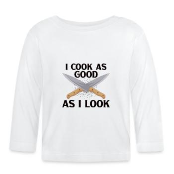 Chef Cook Kitchen Restaurant Knives Cookout - Organic Baby Long Sleeve T-Shirt - white - Front