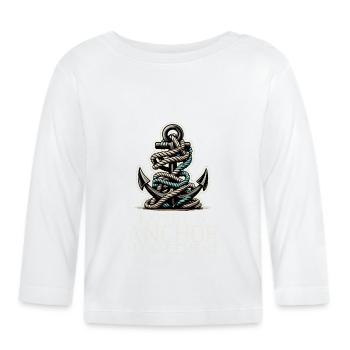 Navigation de plaisance Papa Bateau Capitaine Ponton Sailor Croisière - T-shirt manches longues bio Bébé - blanc - Devant