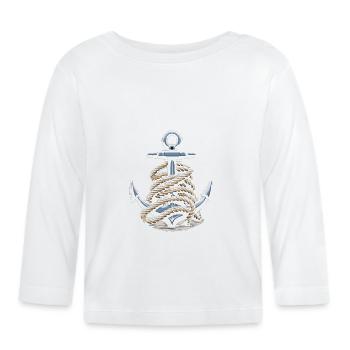 Boating Dad Boat Captain Pontoon Sailor Cruising - Organic Baby Long Sleeve T-Shirt - white - Front