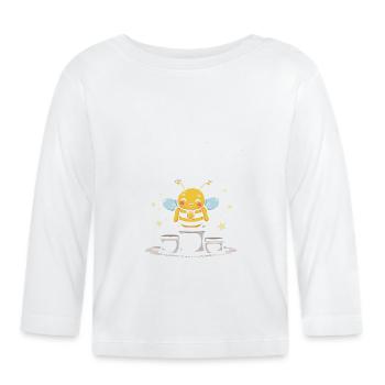 Rechtschreibbiener -champion -wortwettbewerb - Baby Bio-Langarmshirt - Weiß - Vorne
