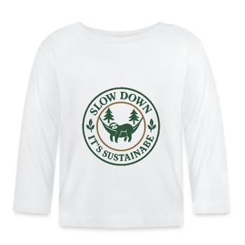 Sloth Slow Life Sloth Yoga Ethisches Leben - Baby Bio-Langarmshirt - Weiß - Vorne