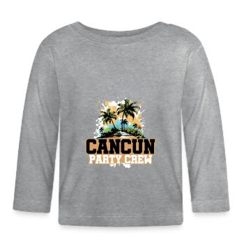 Cancun Party Crew Vacation - Organic Baby Long Sleeve T-Shirt - heather grey - Front