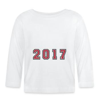 2017 Jahr Zahl - Baby Bio-Langarmshirt - Weiß - Vorne
