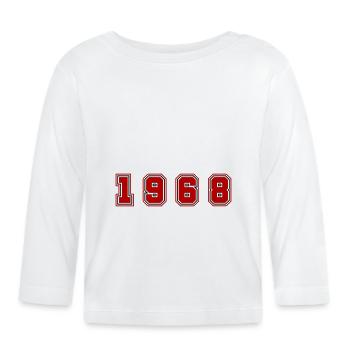 1968 Jahr Zahl - Baby Bio-Langarmshirt - Weiß - Vorne