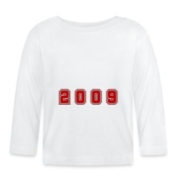2009 Jahr Zahl - Baby Bio-Langarmshirt - Weiß - Vorne