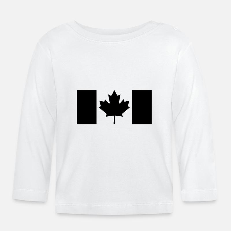 Maple Leaf Maple Flag Canada Drapeau - T-shirt manches longues bio Bébé - blanc