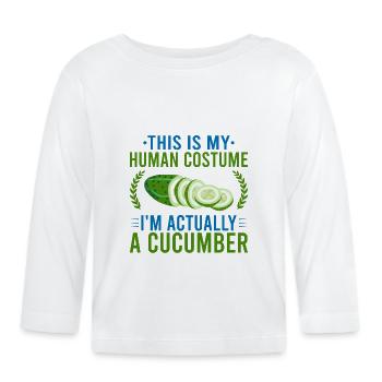das ist mein menschenkostüm gurke gurken cucumber - Baby Bio-Langarmshirt - Weiß - Vorne