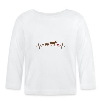 pet pets paws heartbeat heartbeat - Organic Baby Long Sleeve T-Shirt - white - Front