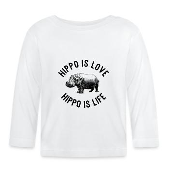 herbivore nilpferd flusspferd hippo sei du selbst - Baby Bio-Langarmshirt - Weiß - Vorne