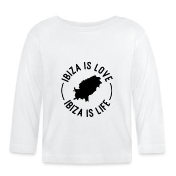 ibiza is love ibiza is life spanien balearic island - Organic Baby Long Sleeve T-Shirt - white - Front