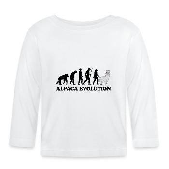 alpaca mom mama lama alpaka sweet animal fell white - Organic Baby Long Sleeve T-Shirt - white - Front