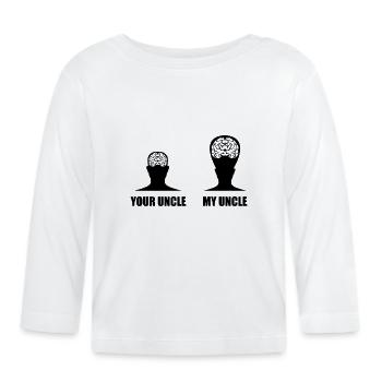 Mon oncle est plus cool que ton oncle intelligent - T-shirt manches longues bio Bébé - blanc - Devant