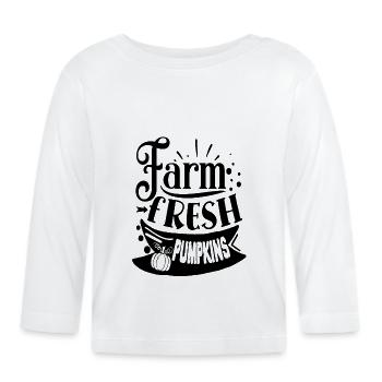 farm fresh pumpkins fresh pumpkin pumpkin orange - Organic Baby Long Sleeve T-Shirt - white - Front