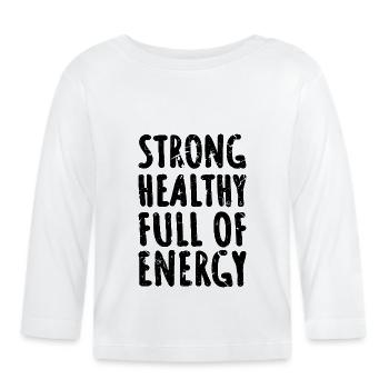 Krafttraining Fitnessstudio keine Pause Training - Baby Bio-Langarmshirt - Weiß - Vorne