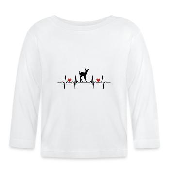 Hirsche Hirschkuh Reh Rehe Rehbock Wald, Forst Ge - Baby Bio-Langarmshirt - Weiß - Vorne