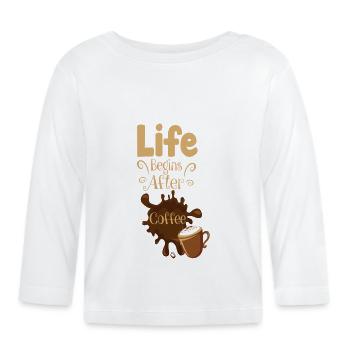 Kaffeemaschine Koffein job Cafe Kaffeebohne Kaffee - Baby Bio-Langarmshirt - Weiß - Vorne