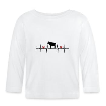 Vaches Bovins Bovins Ferme Agriculteur Viande Vache - T-shirt manches longues bio Bébé - blanc - Devant