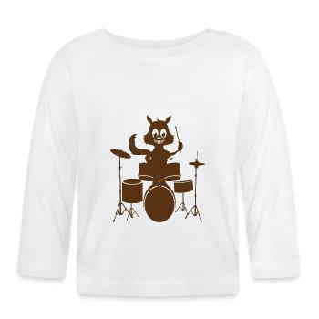 Musiker Musikerin Musik spielen musizieren Musik - Baby Bio-Langarmshirt - Weiß - Vorne