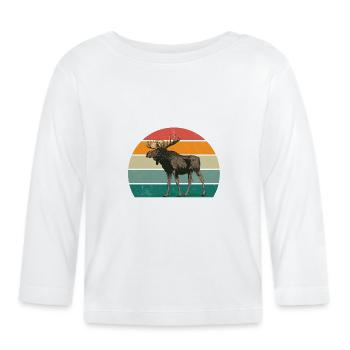 Elche Skandinavien Hoher Norden Kanada Hirsch Elch - Baby Bio-Langarmshirt - Weiß - Vorne