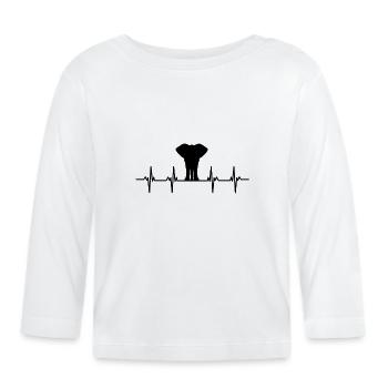 Eléphant Pachyderme Proboscis Afrique Trompettes Éléphant - T-shirt manches longues bio Bébé - blanc - Devant