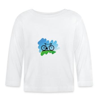 Fahrrad Fahrradfahren Fahrradfahrer Stadtrad Rad - Baby Bio-Langarmshirt - Weiß - Vorne