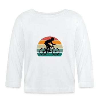 Fahrrad Fahrradfahren Fahrradfahrer Stadtrad Rad - Baby Bio-Langarmshirt - Weiß - Vorne