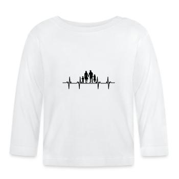 Family Mama Papa Child Son Daughter Aunt Uncle - Organic Baby Long Sleeve T-Shirt - white - Front