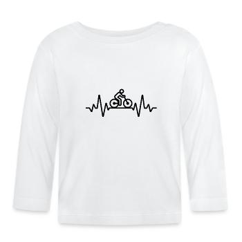 Fahrrad Fahrradfahren Fahrradfahrer Stadtrad Rad - Baby Bio-Langarmshirt - Weiß - Vorne