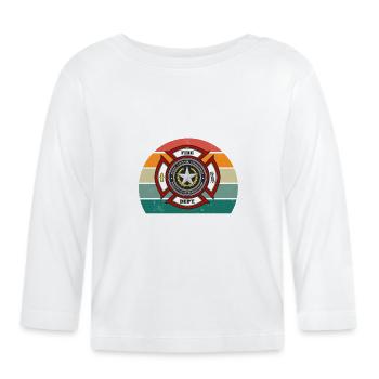 Pompier Pompiers Éteindre Les Secours Incendie - T-shirt manches longues bio Bébé - blanc - Devant