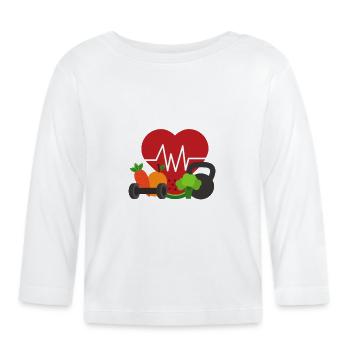 Krafttraining Fitnessstudio fitness sport Training - Baby Bio-Langarmshirt - Weiß - Vorne