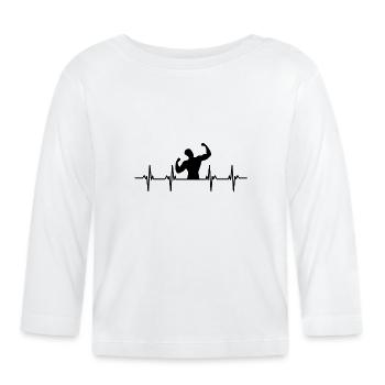 Musculation Gym fitness sport Entraînement - T-shirt manches longues bio Bébé - blanc - Devant