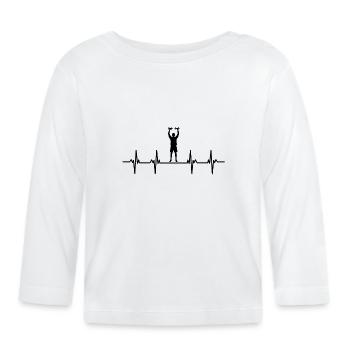Strength training Gym fitness sport Training - Organic Baby Long Sleeve T-Shirt - white - Front
