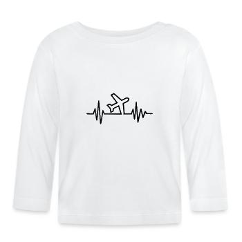 Airplanes Flying Pilot Pilot Airport - Organic Baby Long Sleeve T-Shirt - white - Front